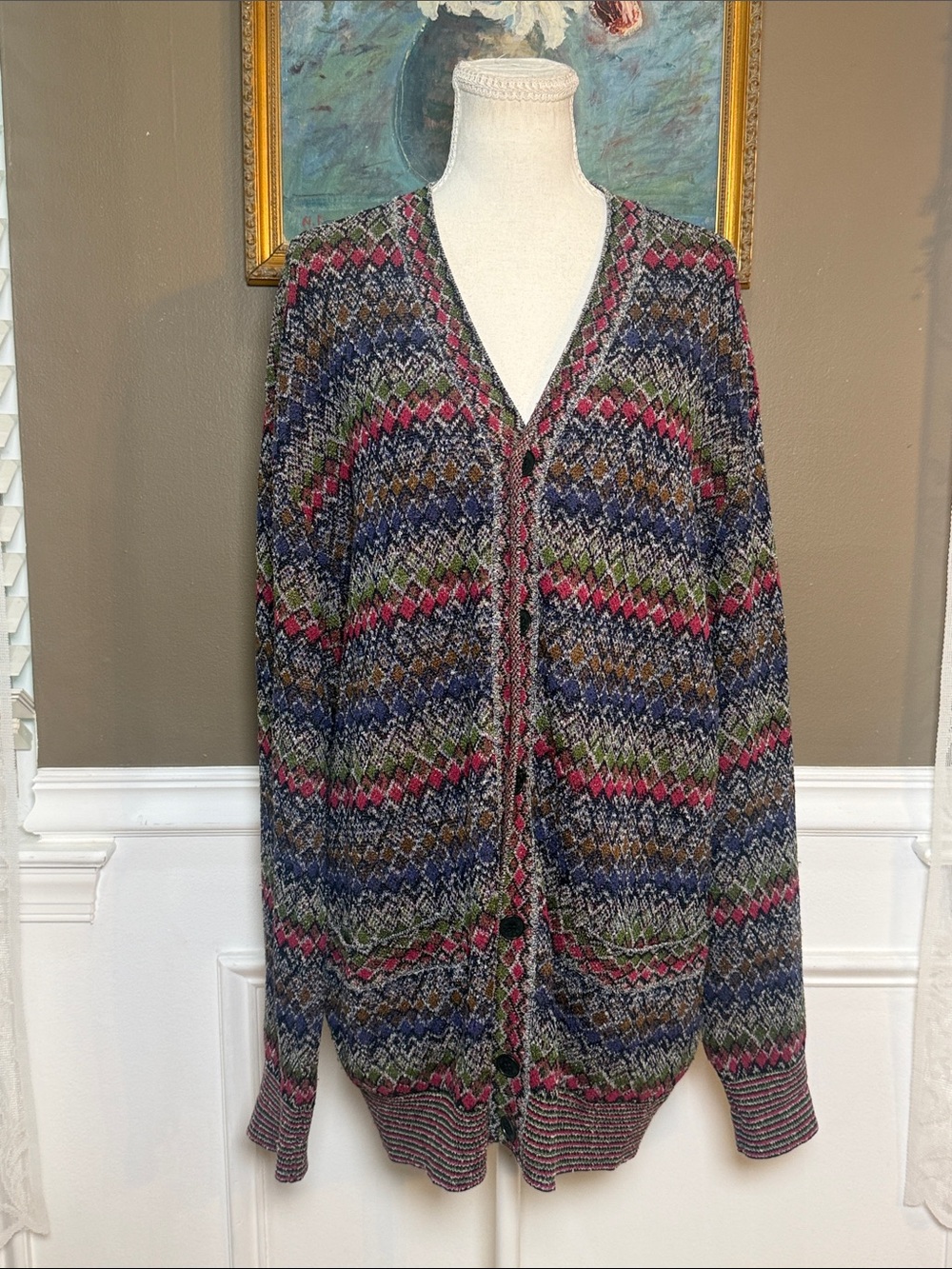 Vintage Missoni Sport Cardigan 52 Men’s Large Italian Knit Unisex